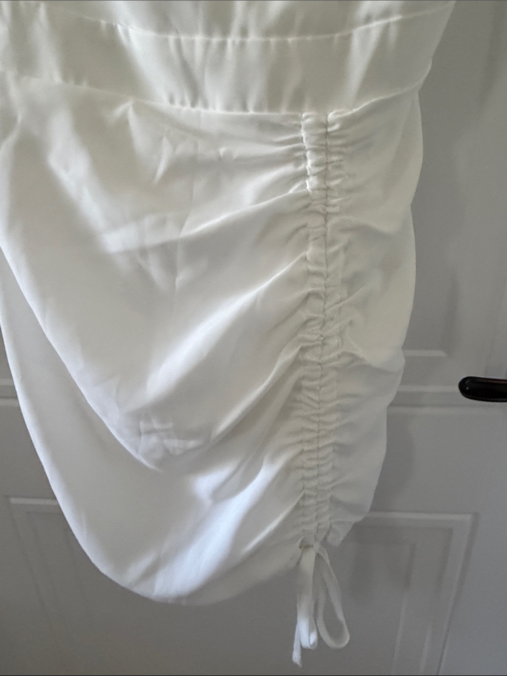 superdown White Ruched Drawstring Mini Dress - Picture 4 of 7
